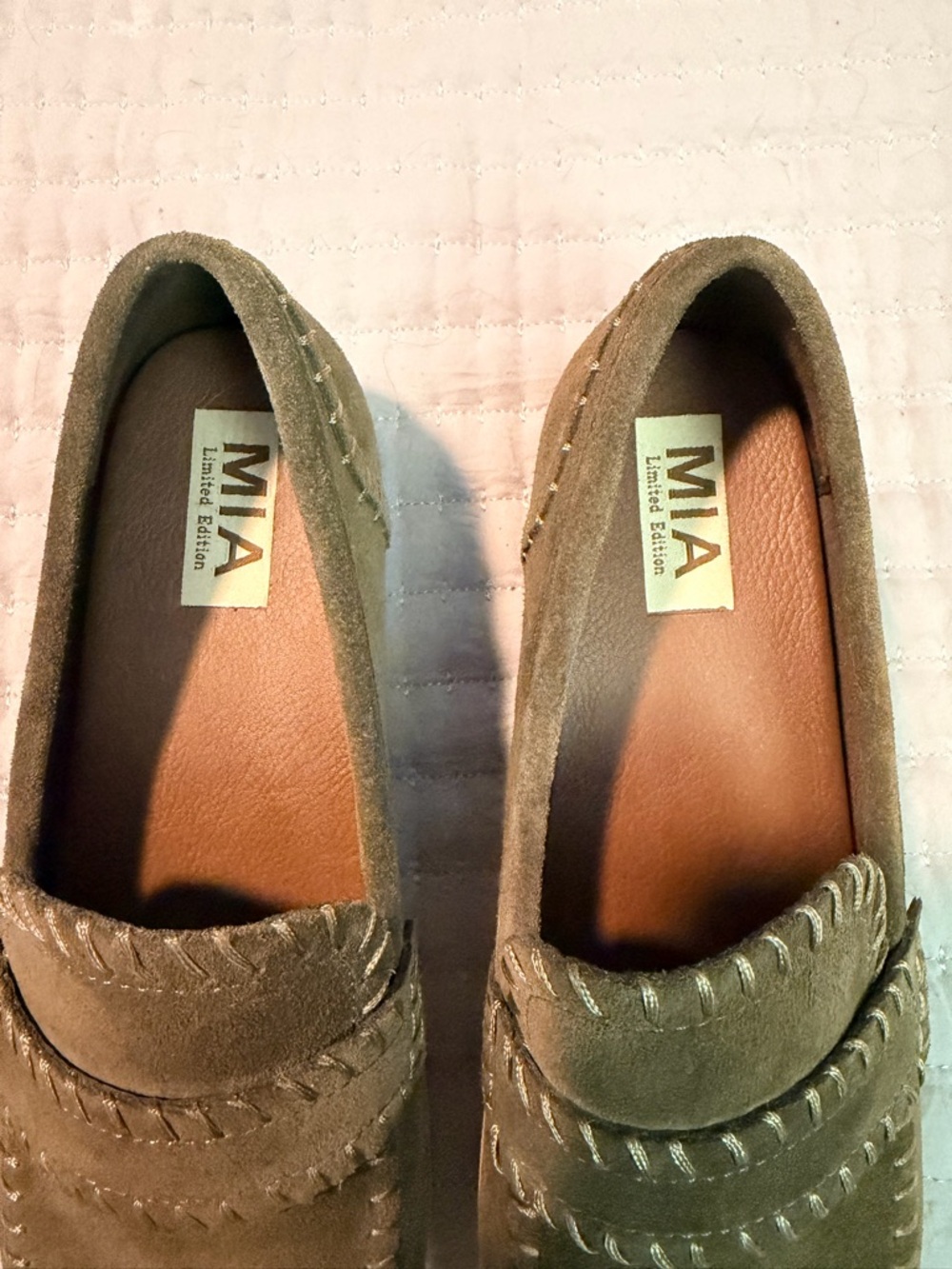 Limited Edition MIA Olive Suede Loafers - Picture 2 of 5